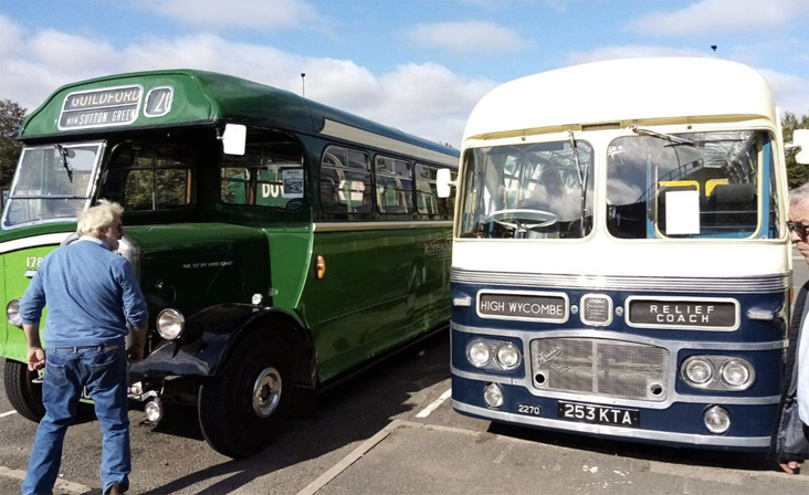 Royal Blue Bristol MW6G ECW 2270 and Aldershot & District Dennis Lancet 178
